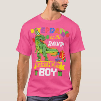 Camiseta Stepdad Da Celebração Do Dinossauro De Aniversário