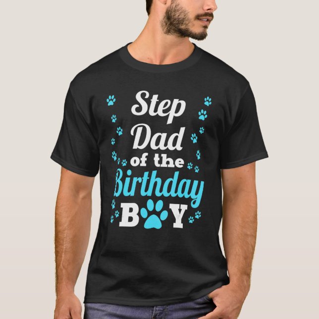 Camiseta Stepdad Do Caco-Do-Cachorro-De-Aniversário (Frente)