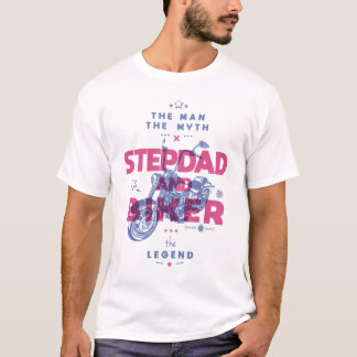 Camiseta Stepdad e moto o homem mito a lenda