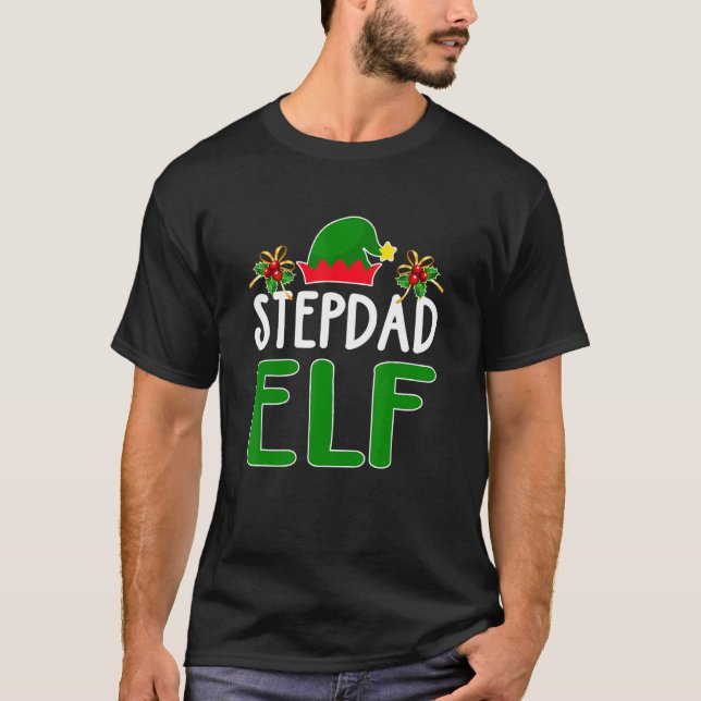 Camiseta Stepdad Elf Matando Famílias Figuras de Natal Paja (Frente)