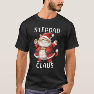 Camiseta STEPDAD Santa Claus Dançando Gato Gatinho Gato Fan