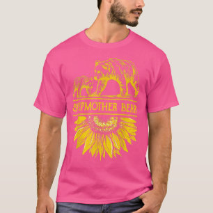 Camiseta Stepfme Bear Sunflower Hippie Dia de as mães 1870