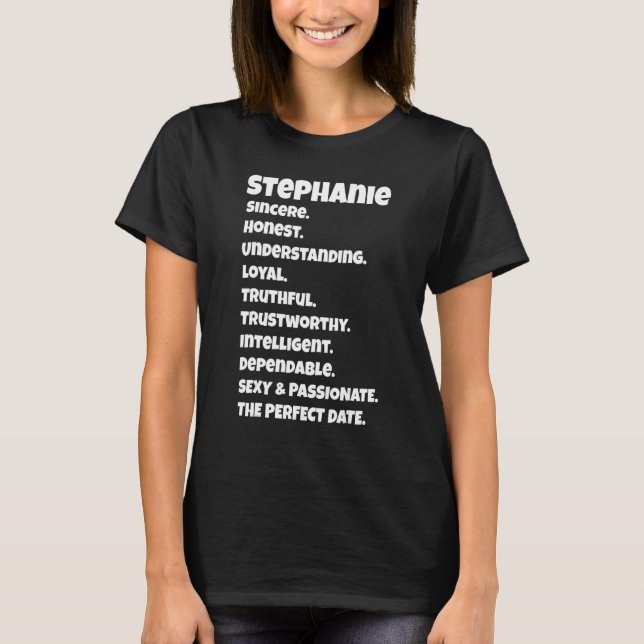 Camiseta Stephanieperfeito Data Qualidades Sarcastia Dizend (Frente)