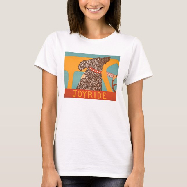 Camiseta Stephen Huneck t-shirt Joyride com Laboratório de  (Frente)