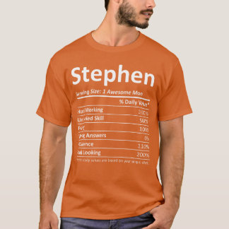 Camiseta STEPHEN Nutrição Aniversário Divertido Nome Person