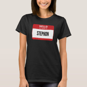 Camiseta Stephon Nome de etiqueta, Olá Meu Nome É Stephon