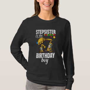 Camiseta Stepirmã da Construção dos Meninos de Aniversário