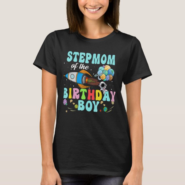 Camiseta Stepman Da Festa Espacial Astronauta Birthday (Frente)