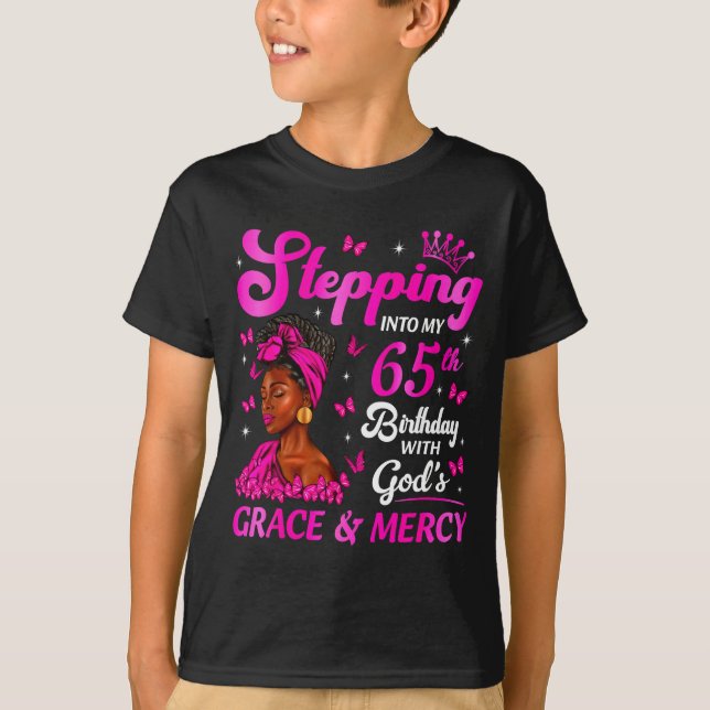Camiseta Stepng Into My 65th Birthday Christian Bday Women  (Frente)