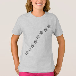Camiseta Stepped Into My Heart | Dogs Paw Prints Girl's Dog