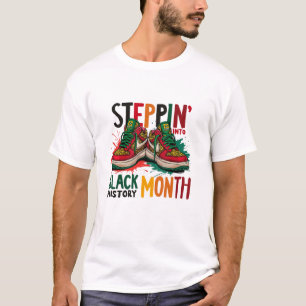 Camiseta Steppin" Em Histórico Preto Mês
