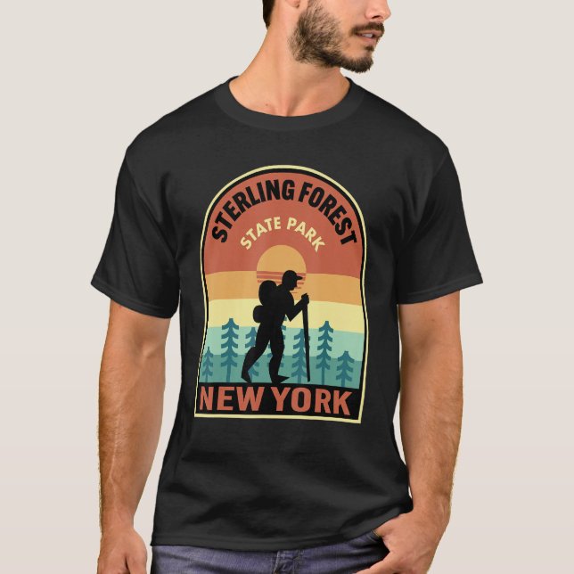 Camiseta Sterling Forest State Park Nova York - Retro Hikin (Frente)