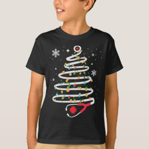 Camiseta Stethoscope Árvore de Natal Cute Healthcare RN Hol