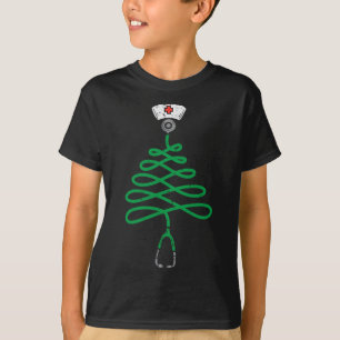 Camiseta Stethoscope Árvore de Natal Enfermeira de Natal T