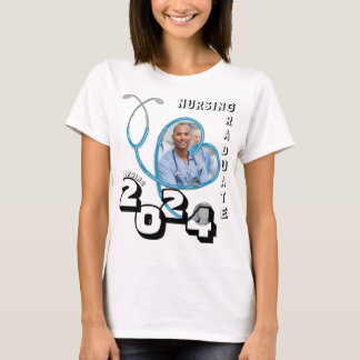CAMISETA STETHOSCOPE DE CORAÇÃO DO FORMANDO DE ENFERMAGEM A