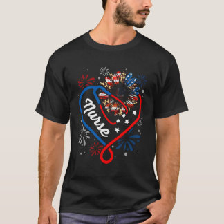 Camiseta Stethoscope Enfermeira Quarto 4 De Julho Rn Usa Ba