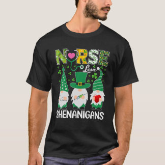 Camiseta Stethoscope Irish Gnomos Shenanigans Nurse Rua Pat