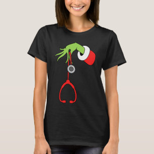 Camiseta Stethoscope Natal Enfermeira Enfermeiras Pijama de