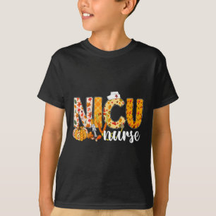 Camiseta Stethoscope Nicu Enfermeira Queda Outono Folha out
