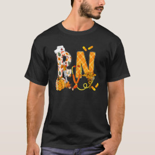 Camiseta Stethoscope RN Queda Yall Autumn Leaves Graças