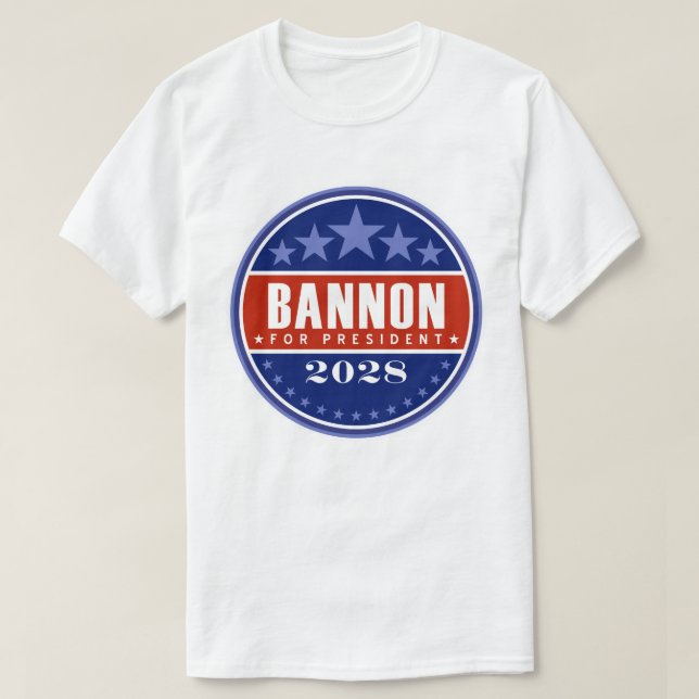 Camiseta Steve Bannon para Presidente 2028 (Frente do Design)