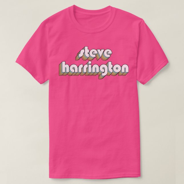 Camiseta Steve Harrington Retro Rainbow Tipografia Desbotou (Frente do Design)