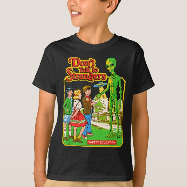 Camiseta Steven Rhodes Don't Talk To Strangers Alien Retro  (Frente)