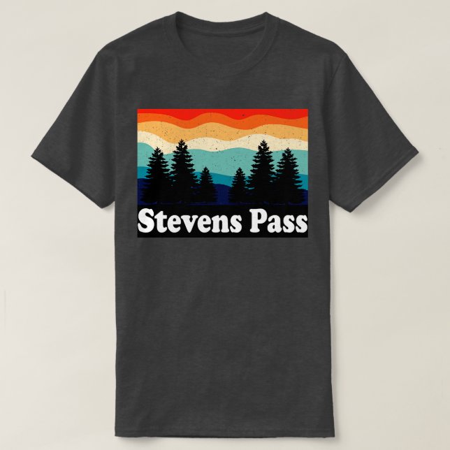 Camiseta Stevens Pass Washington Retro (Frente do Design)