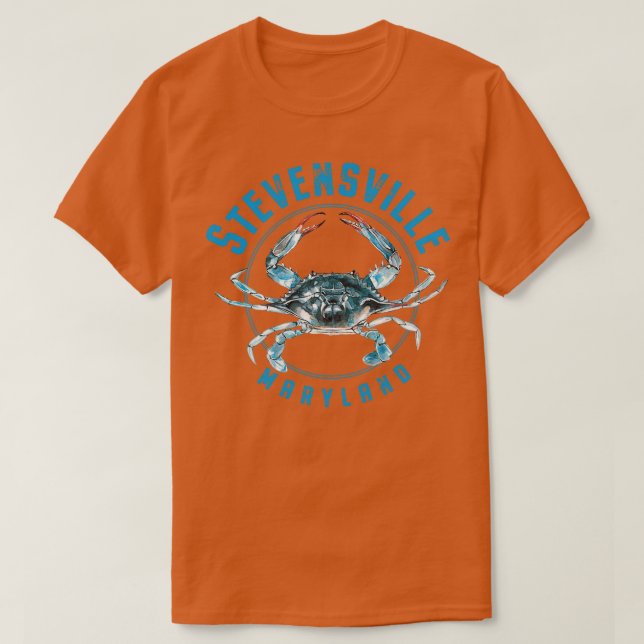 Camiseta Stevensville Maryland - Design de caranguejo azul (Frente do Design)