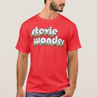 Camiseta Stevie Wonder Retro Rainbow Tipografia Estilo Desv