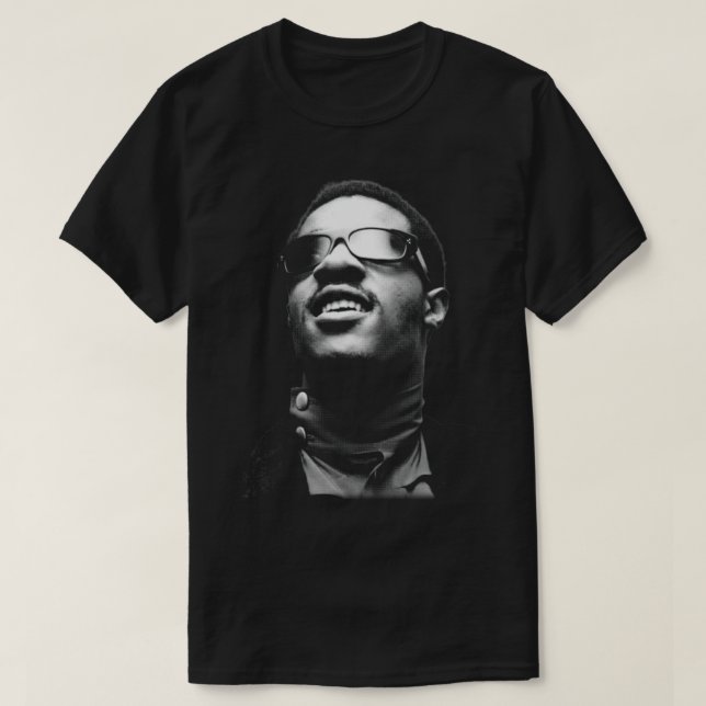 Camiseta Stevie Wonder __ Vintage Halftone-Style __ Fan Art (Frente do Design)