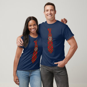 Camiseta Stewart Clan Crachá & Tartan Necktie
