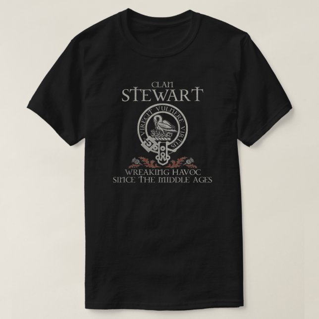 Camiseta Stewart Regency Clan crest sobrenome escocês tarta (Frente do Design)