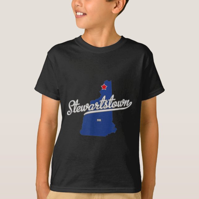 Camiseta Stewartstown New Hampshire Nh Map  (Frente)