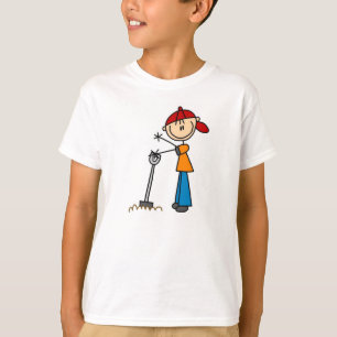 Camiseta Stick Figure Boy with Shovel T-shirt
