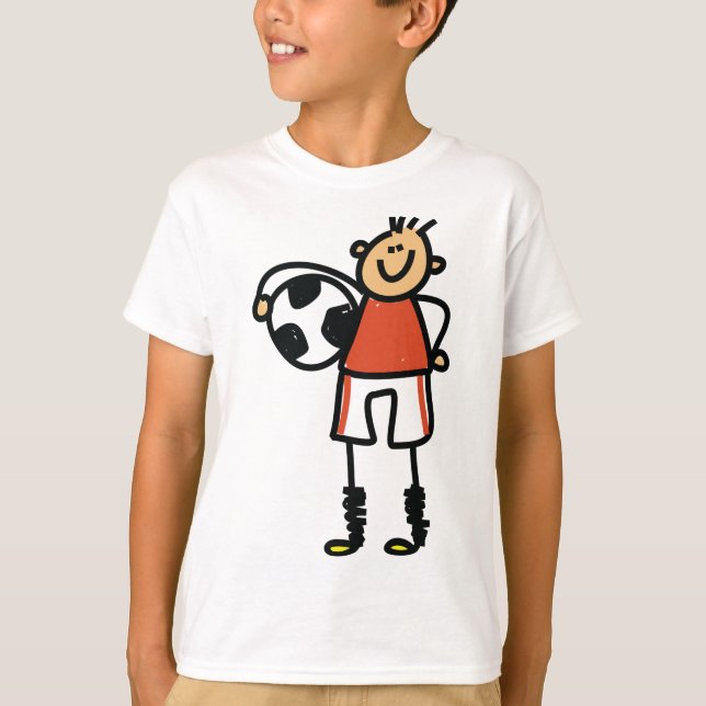 Camiseta Stick Figure Soccer Boy Football Player (Frente)