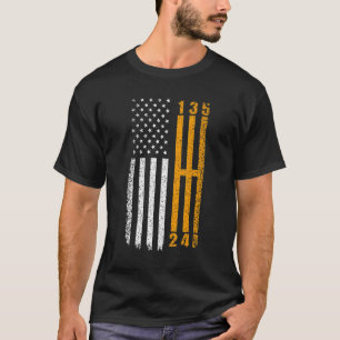 Camiseta Stick Shift American Flag Muscle Car 6 Gears Mecha