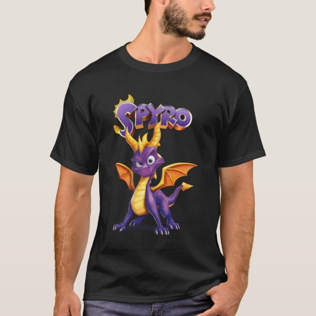 Camiseta Sticker Dragon animal purple poster game girl (Frente)