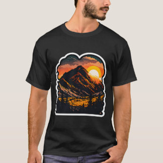 Camiseta Sticker Mountain Belo Sunset Art