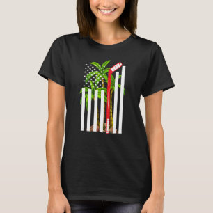 Camiseta Sticks de hóquei Americano na Bandeira de Hóquei e