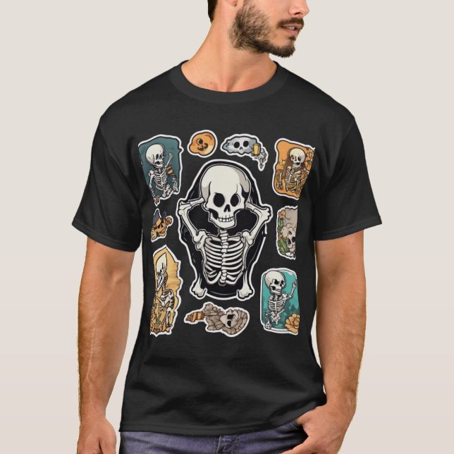 Camiseta Sticks esqueléticos: Bonitos e assustadores (Frente)