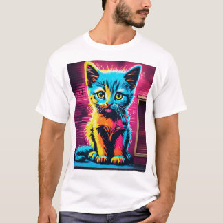 Camiseta Sticky Kitty–Vibrant Cursive Graffiti Logo T-Shirt