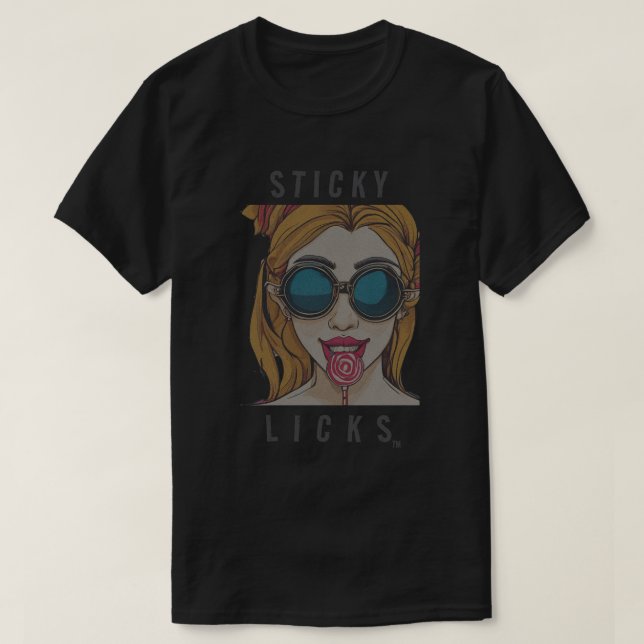 Camiseta STICKY LICKS LOLLIPOP (Frente do Design)