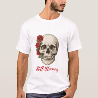 Camiseta Still Blooming Skull & Red Roses T-Shirt