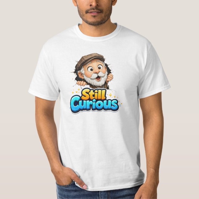 Camiseta Still Curious Funny Grandpa Cartoon (Frente)