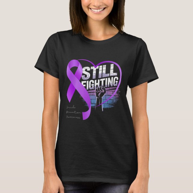 Camiseta Still Fighting Suicide Prevention Awareness Purple (Frente)