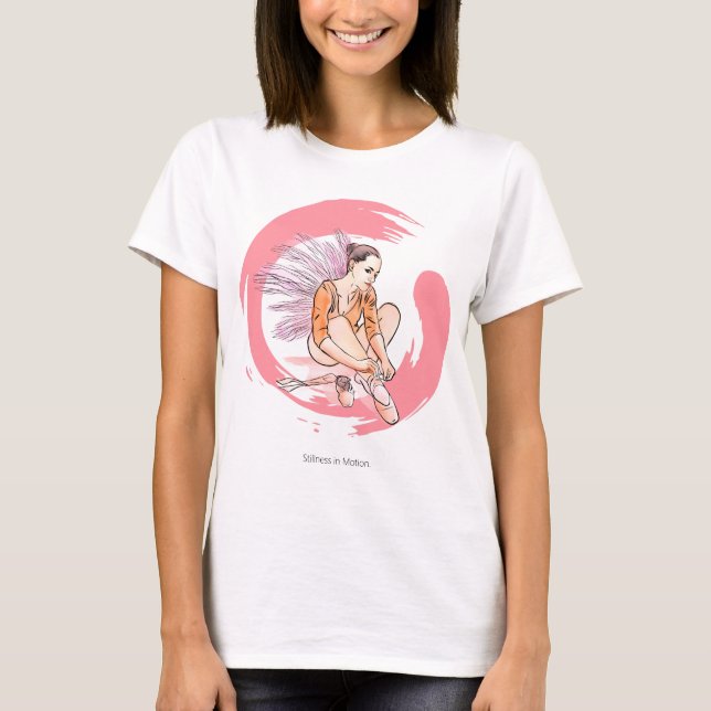 Camiseta Stillness in Motion – Minimalist Ballerina & Enso  (Frente)