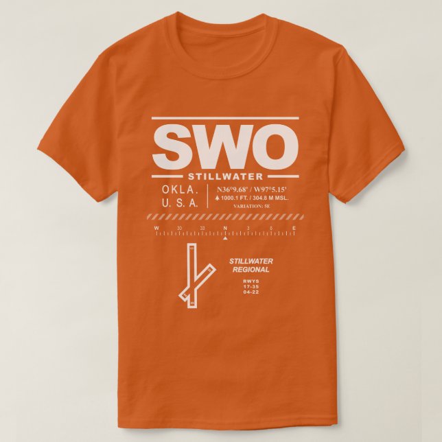 Camiseta Stillwater Regional Airport SWO T Shirt (Frente do Design)