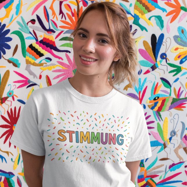 Camiseta Stimmung Farbkonfetti Schriftzug (Criador carregado)
