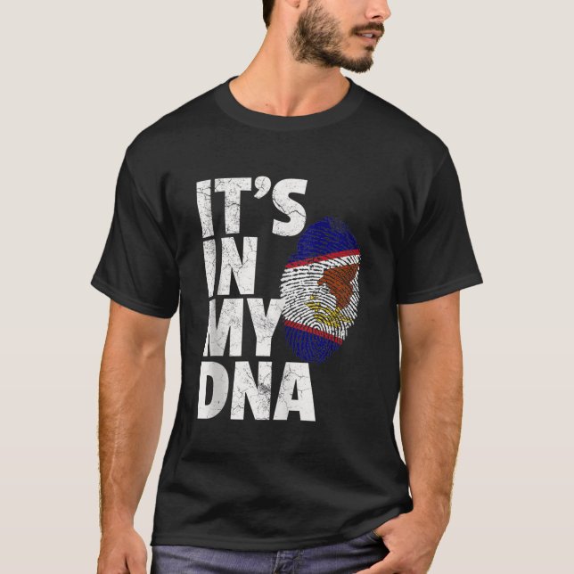 Camiseta STIN NO MEU DNA Samoa American Flag Samoan Pride R (Frente)